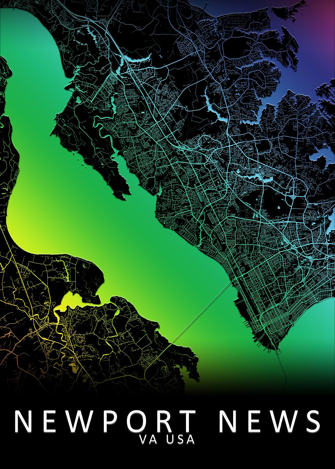 Newport News USA City Map