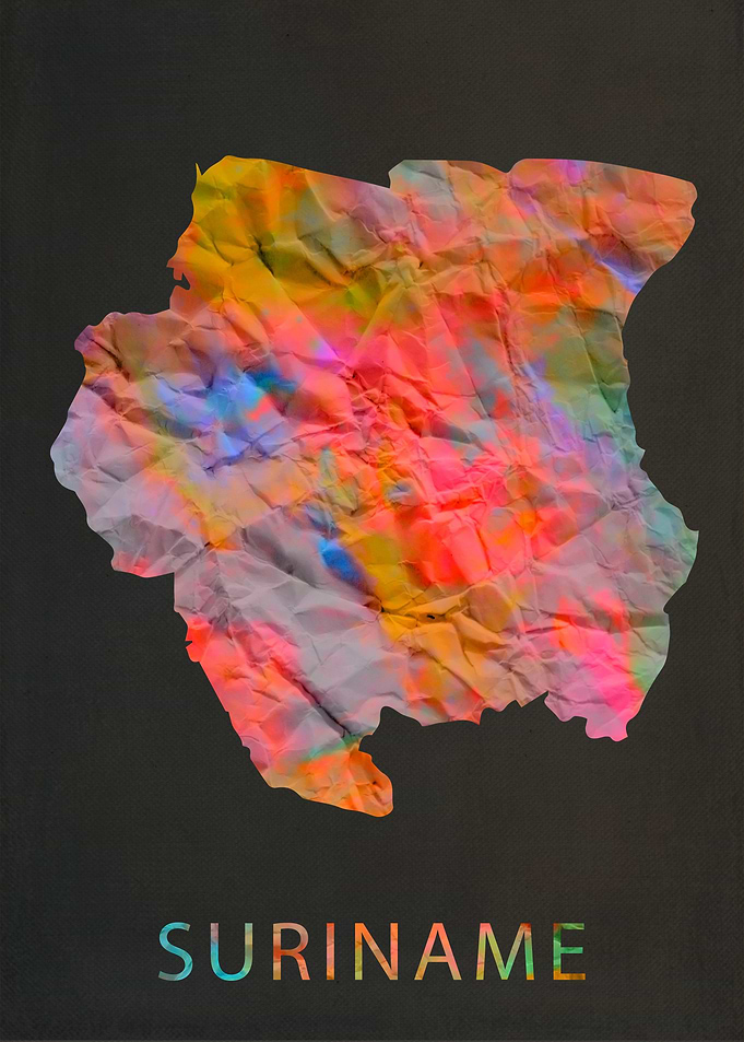 Suriname Tie Dye Map