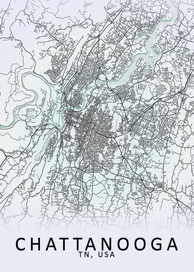 Chattanooga USA City Map