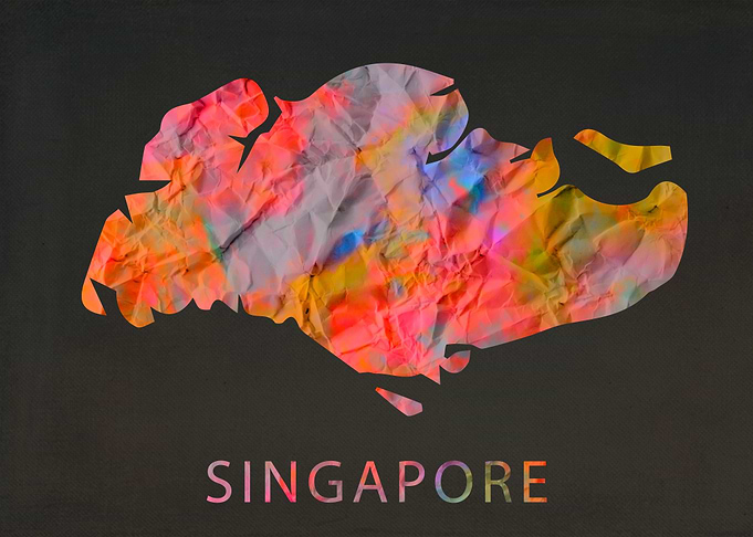 Singapore Tie Dye Map