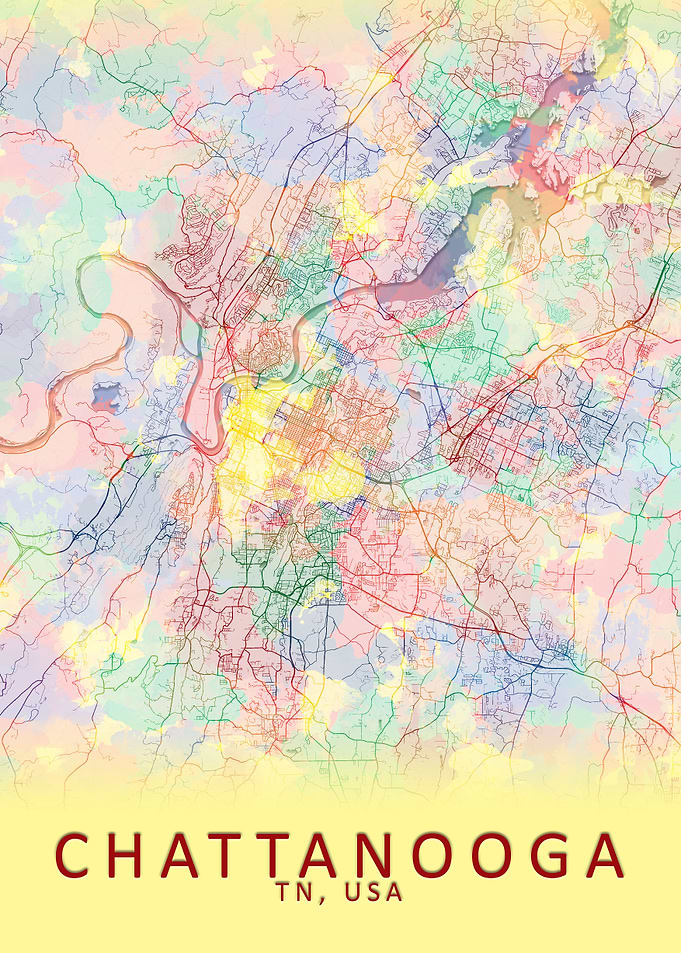 Chattanooga USA City Map