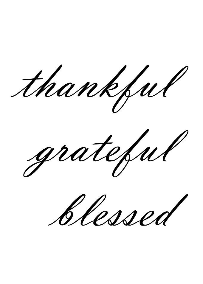 Thankful Grateful Blessed
