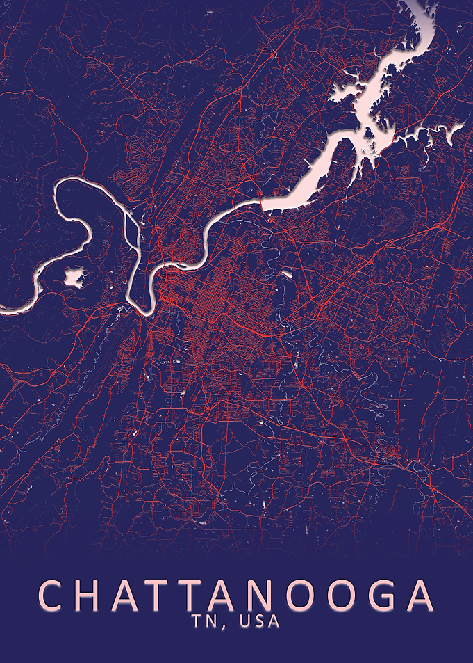 Chattanooga USA City Map
