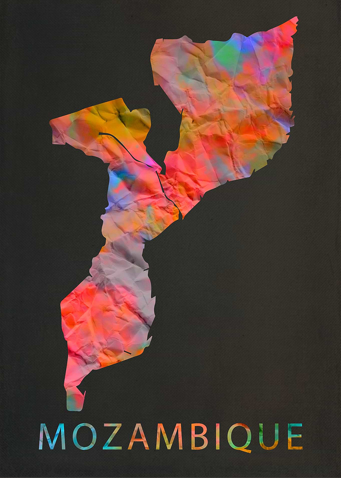 Mozambique Tie Dye Map