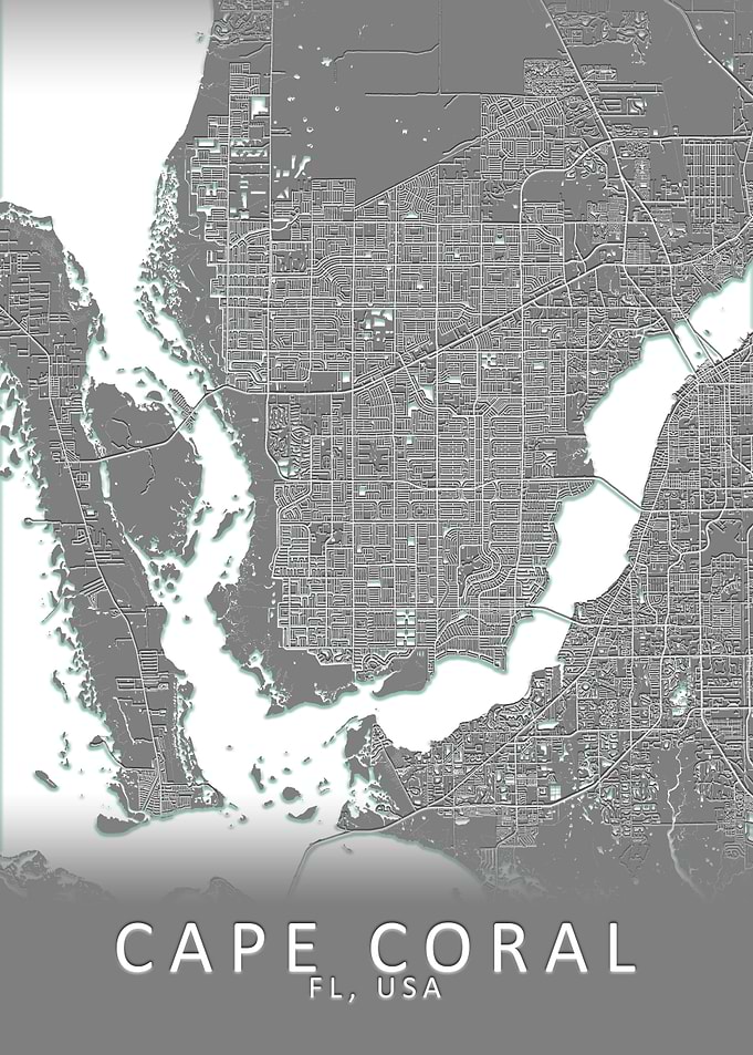 Cape Coral FL USA City Map