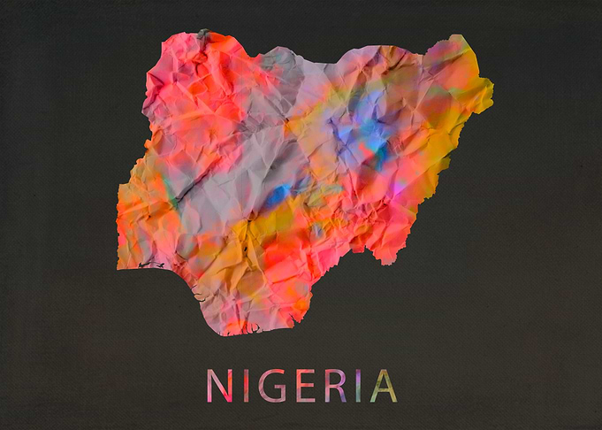 Nigeria Tie Dye Map