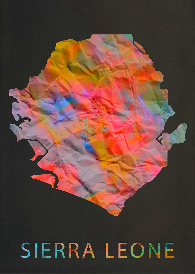 Sierra Leone Tie Dye Map