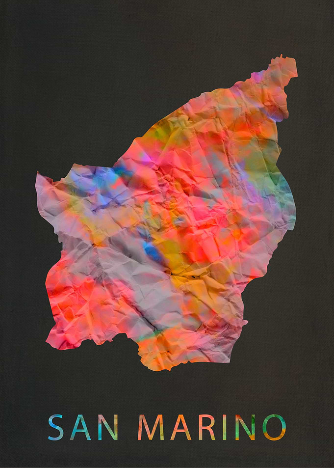 San Marino Tie Dye Map