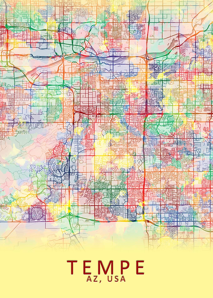 Tempe AZ USA City Map