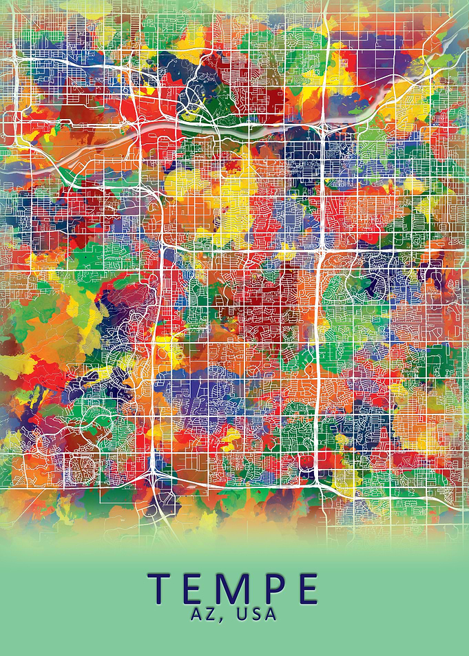 Tempe AZ USA City Map