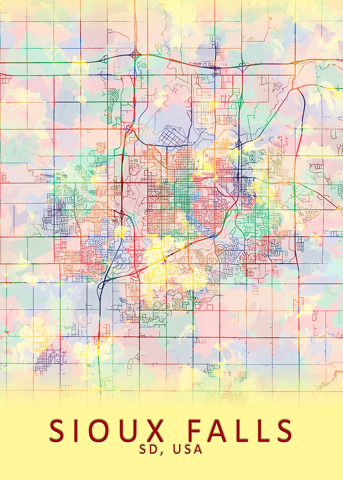 Sioux Falls USA City Map