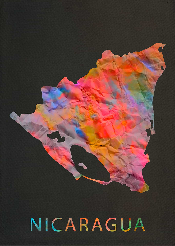Nicaragua Tie Dye Map