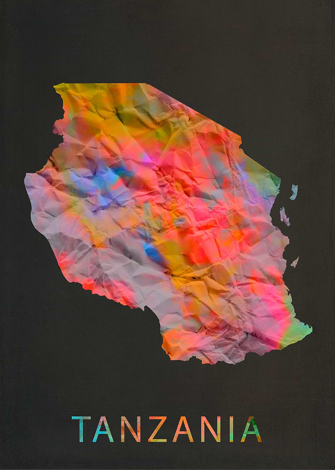 Tanzania Tie Dye Map
