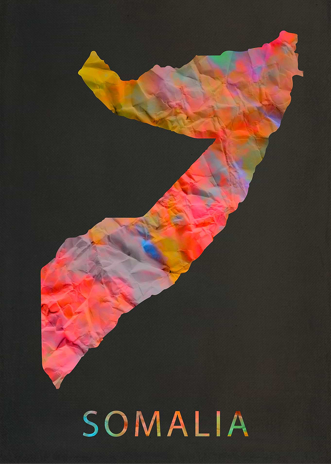 Somalia Tie Dye Map
