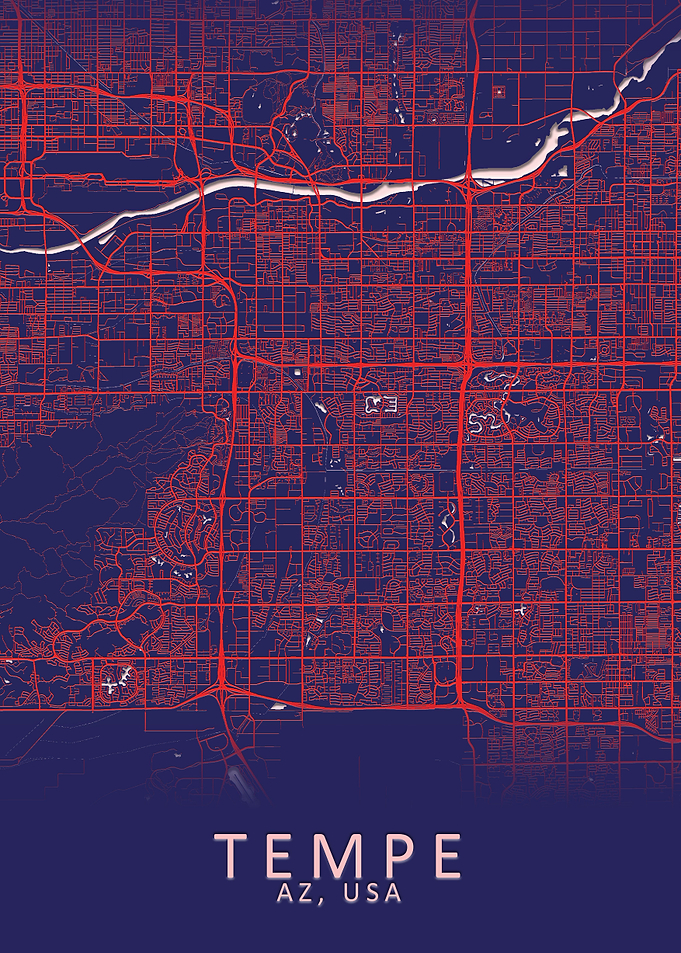 Tempe AZ USA City Map