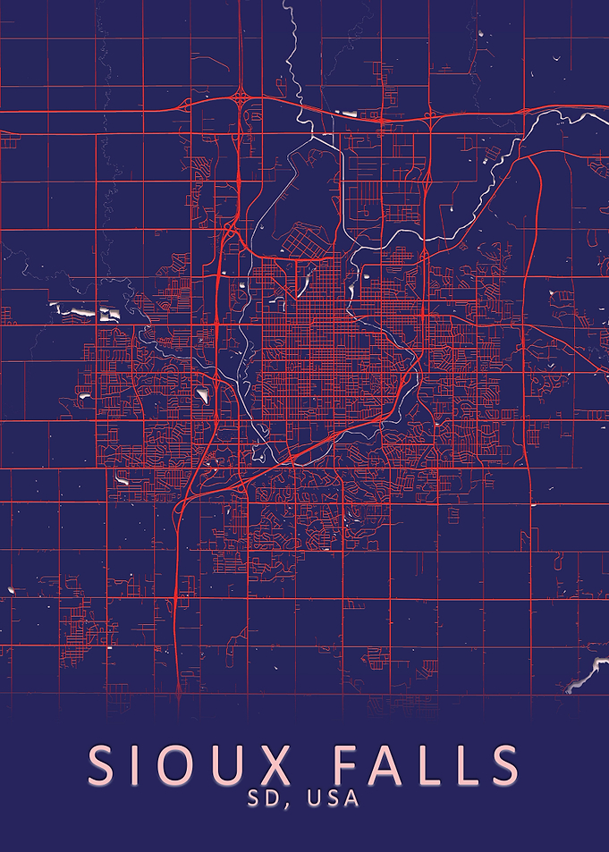 Sioux Falls USA City Map