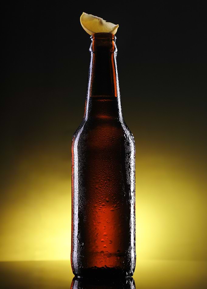 Beer Bottle with Lemon