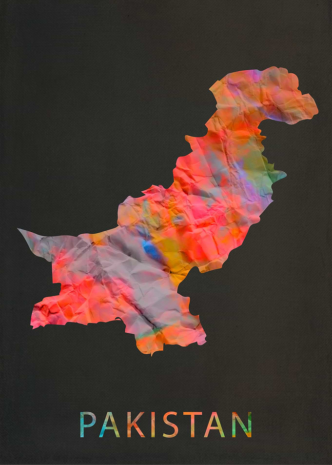 Pakistan Tie Dye Map