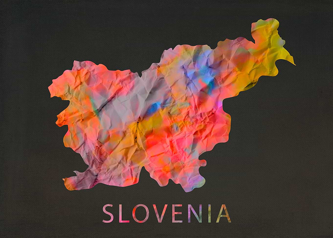 Slovenia Tie Dye Map