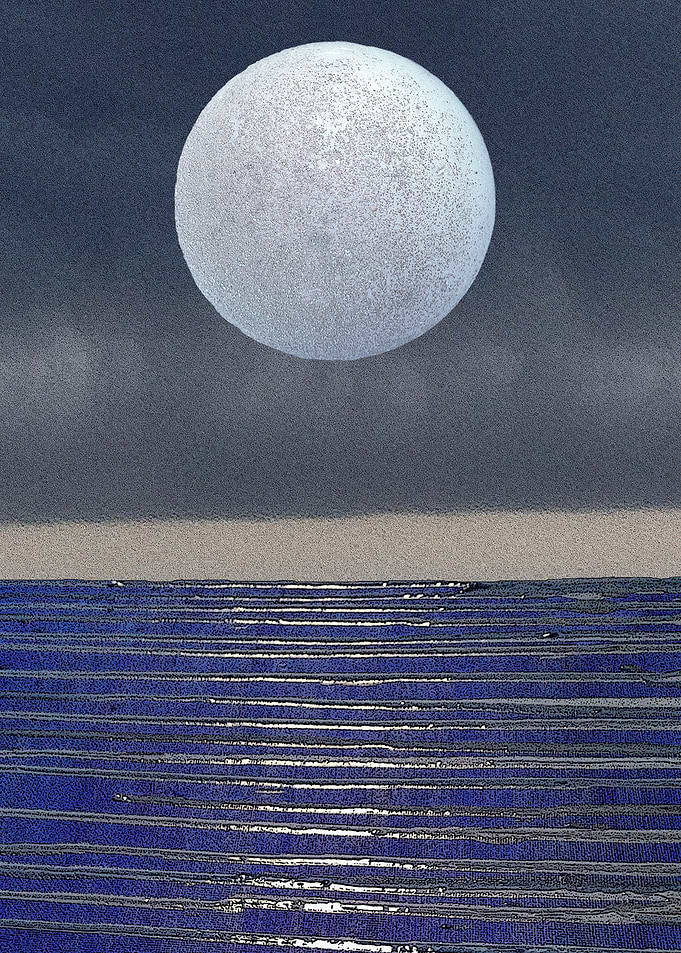 seascape with moon