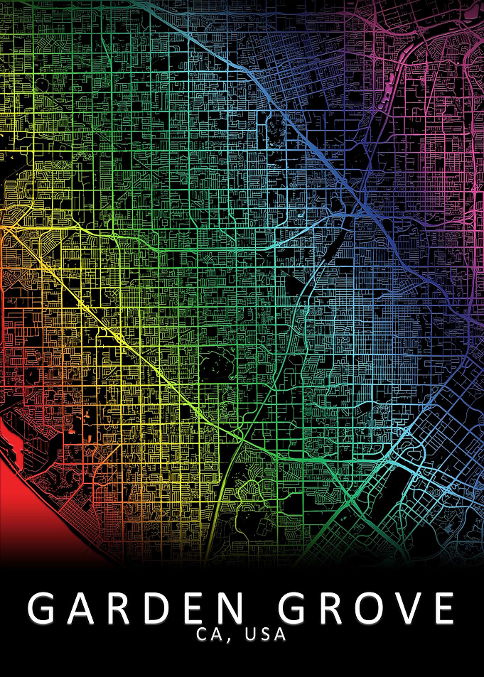 Garden Grove USA City Map