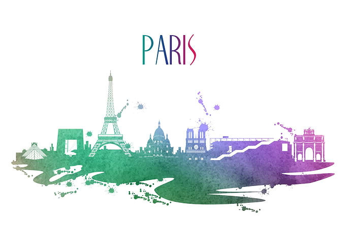 Watercolor Paris France