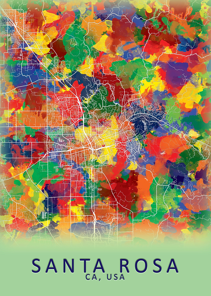 Santa Rosa CA USA City Map