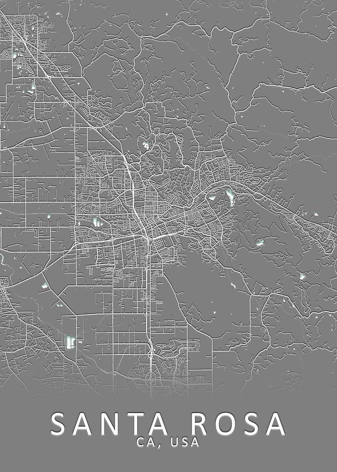 Santa Rosa CA USA City Map