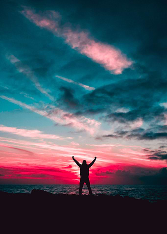Man seeing a sunset