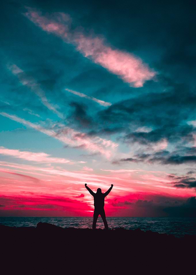 Man seeing a sunset