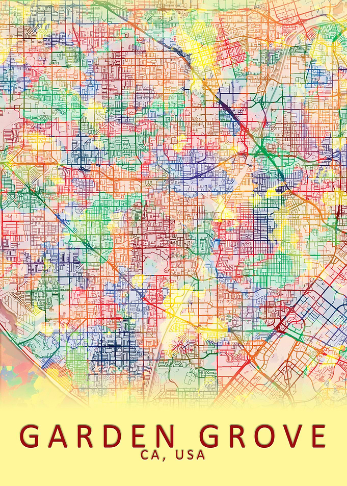 Garden Grove USA City Map