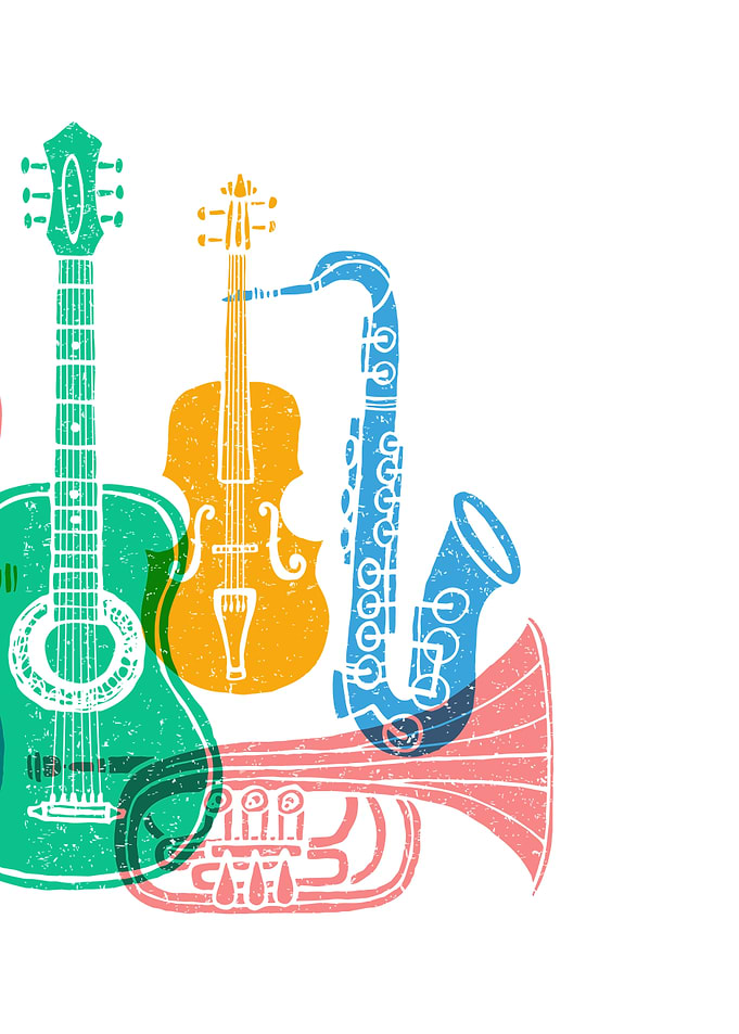 Musical retro poster jazz