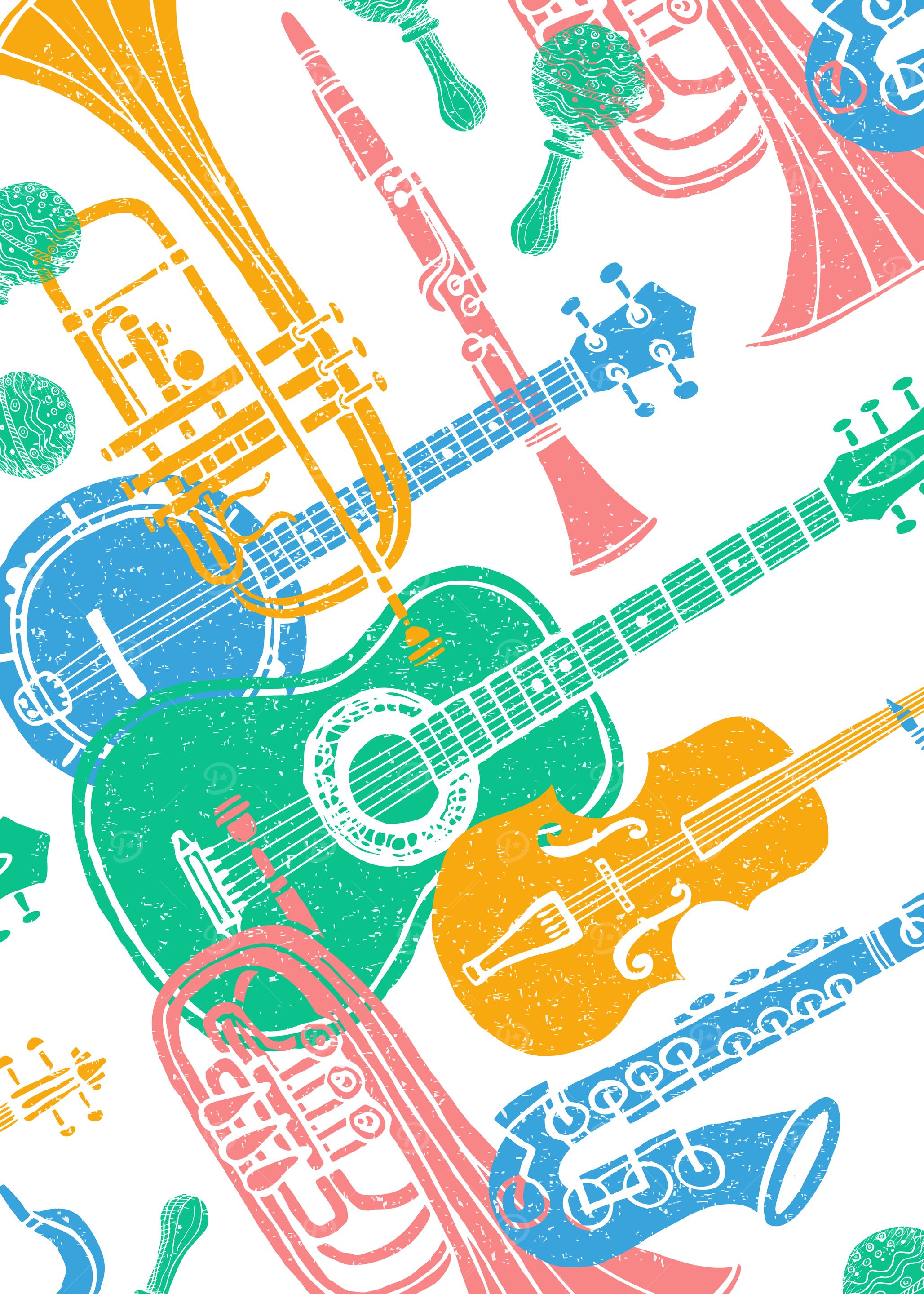 Musical retro poster jazz