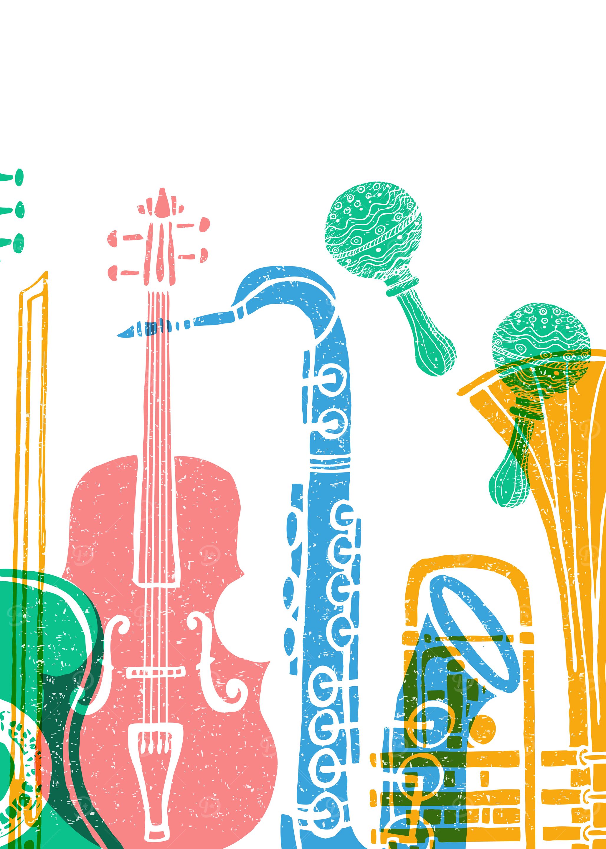 Musical retro poster jazz