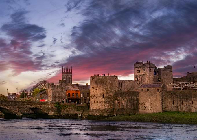 Sunset over the castle