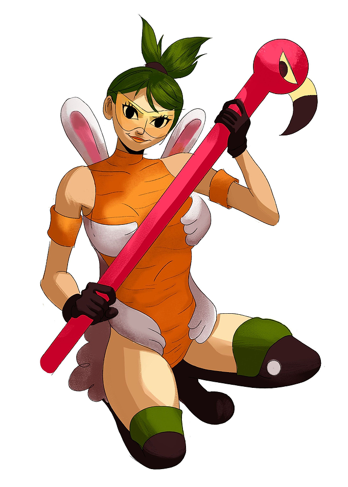 CARROT GIRL with Flamingo