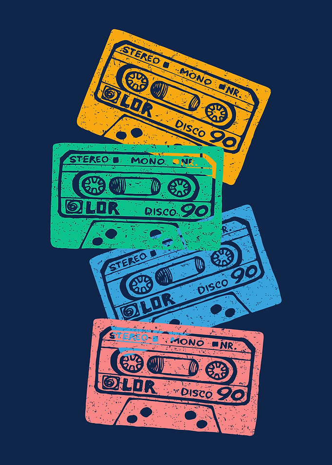 Musical retro poster tape