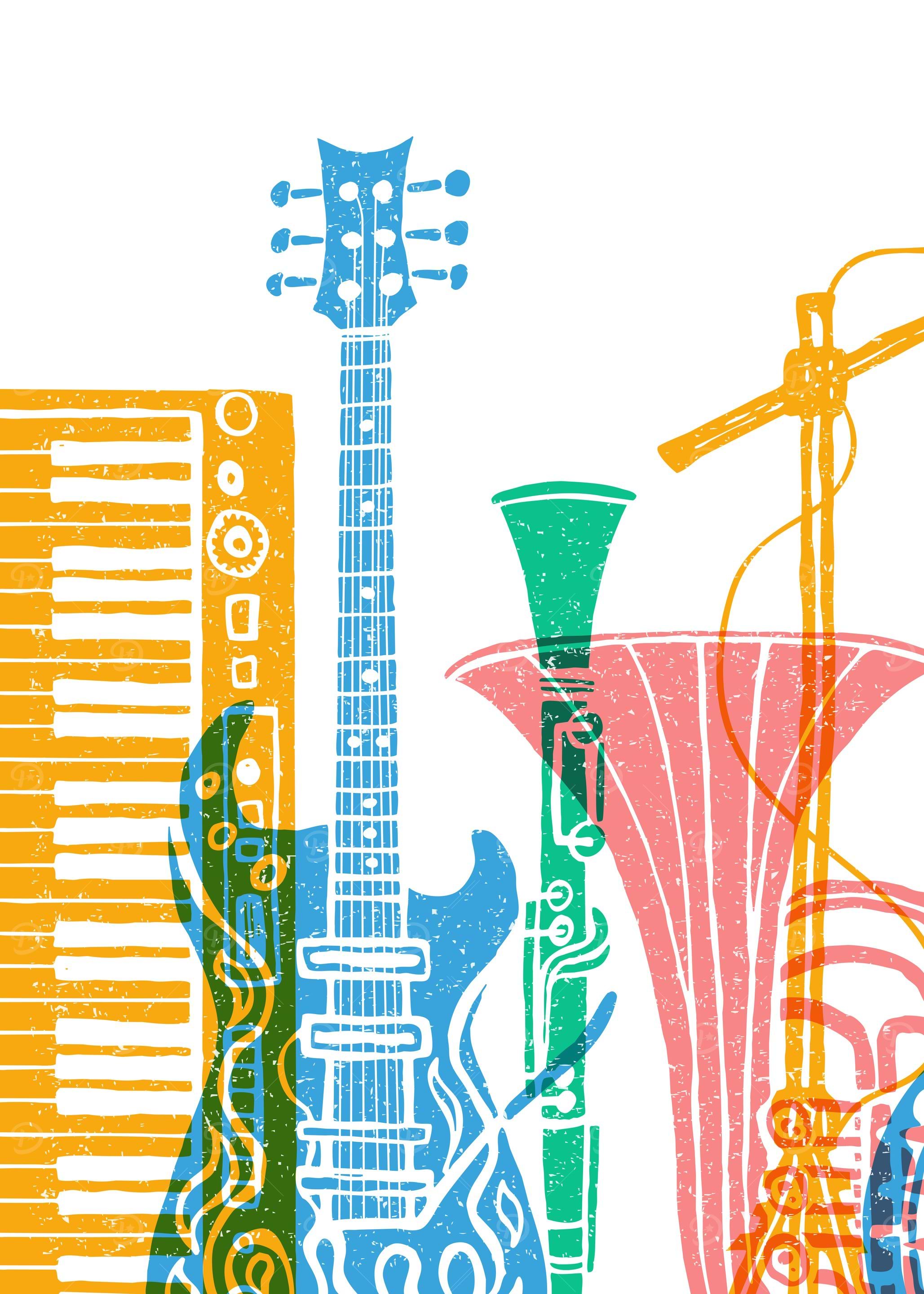 Musical retro poster jazz