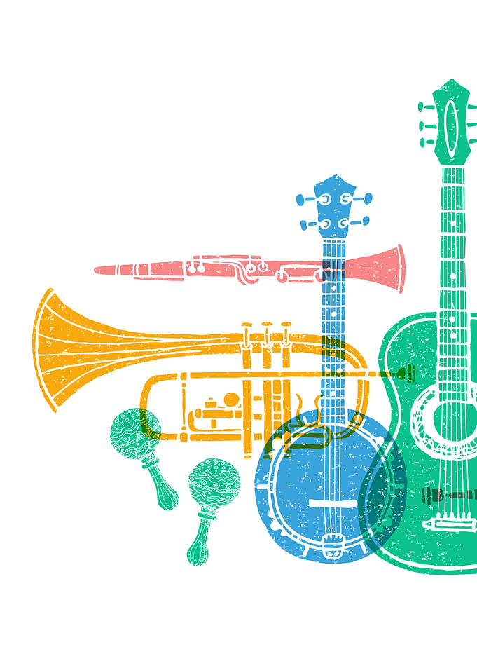 Musical retro poster jazz