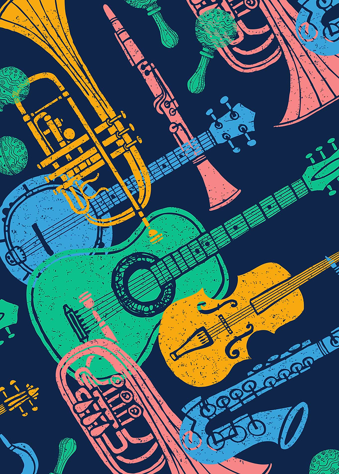 Musical retro poster jazz