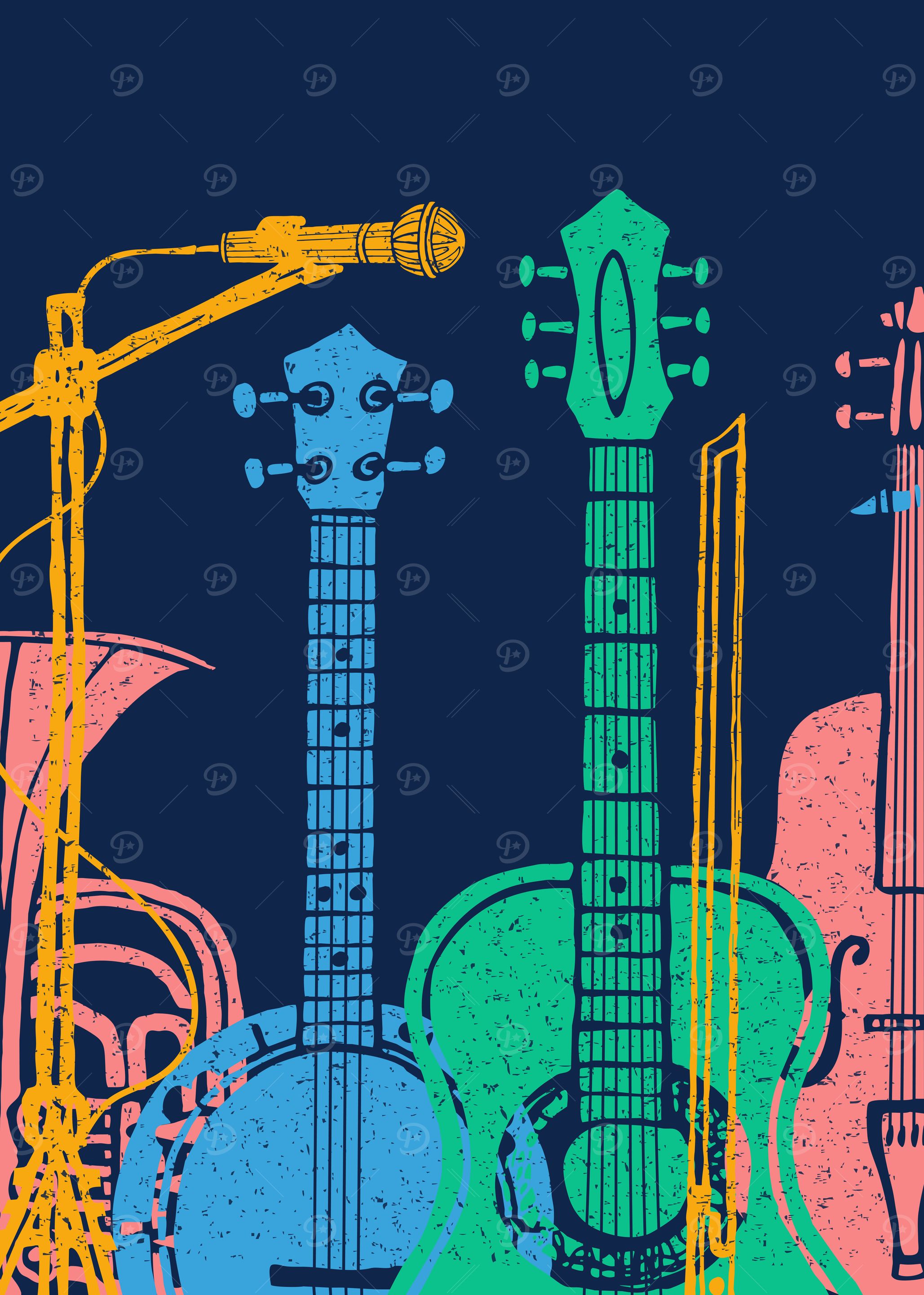 Musical retro poster jazz