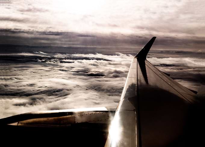 Between cloud layers plane