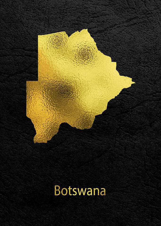 Golden Map Art Botswana