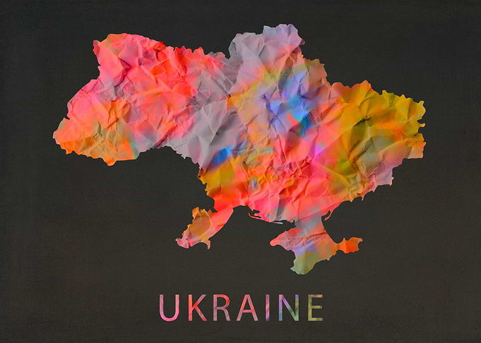 Ukraine Tie Dye Map