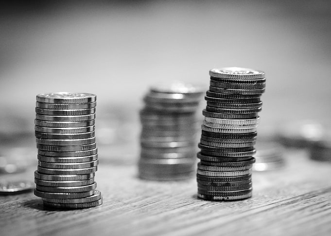 A pile of coins