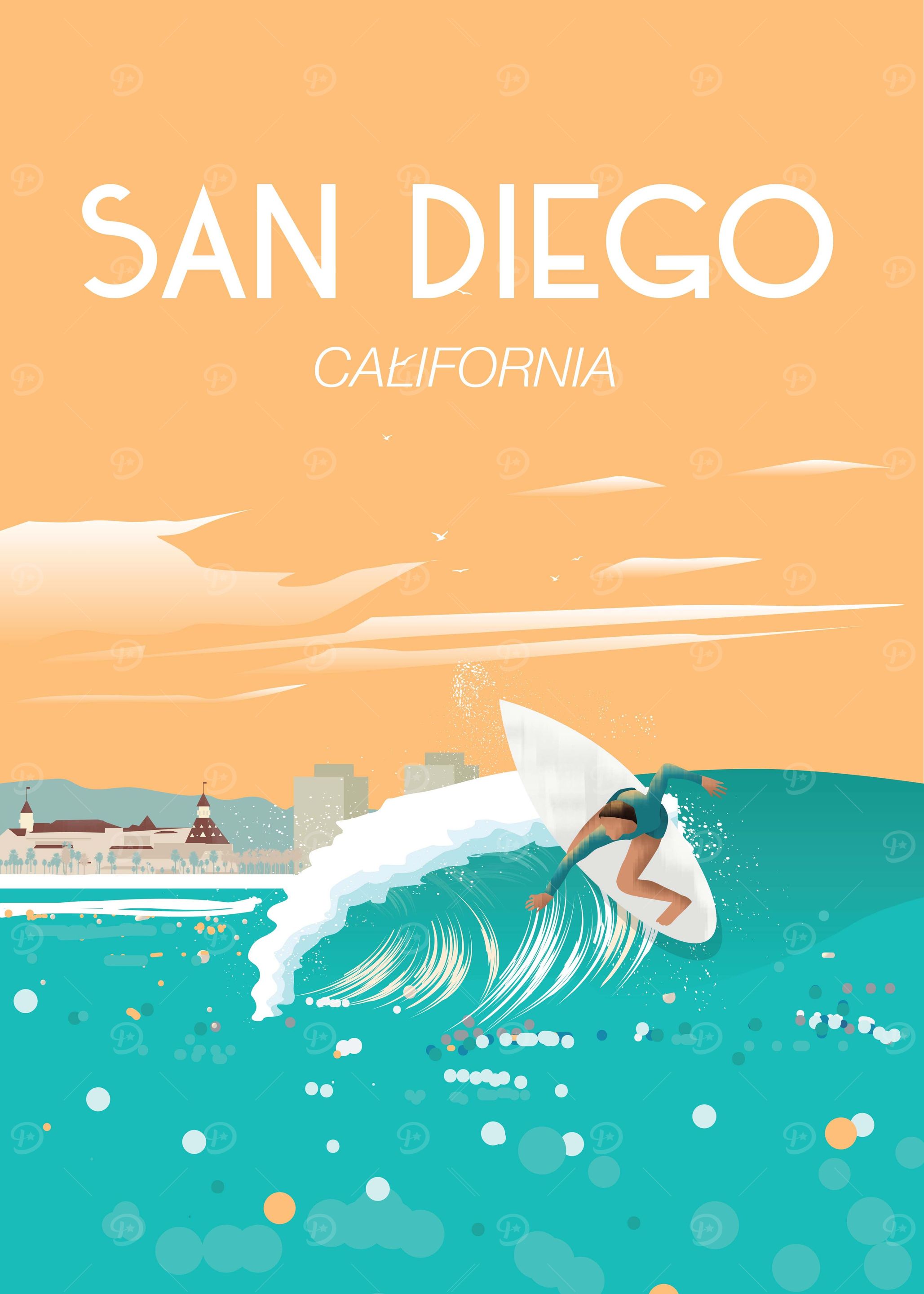 San Diego trravel poster