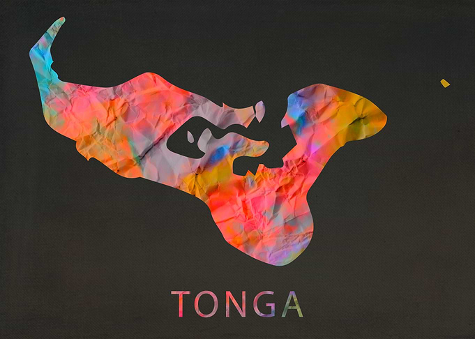 Tonga Tie Dye Map Country