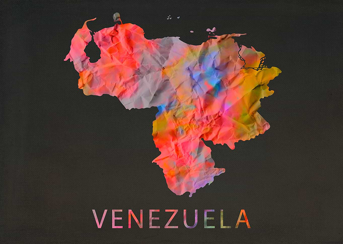 Venezuela Tie Dye Map
