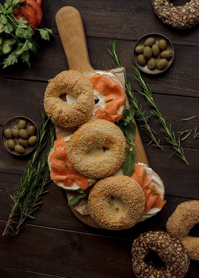 Delicious Bagel sandwiches