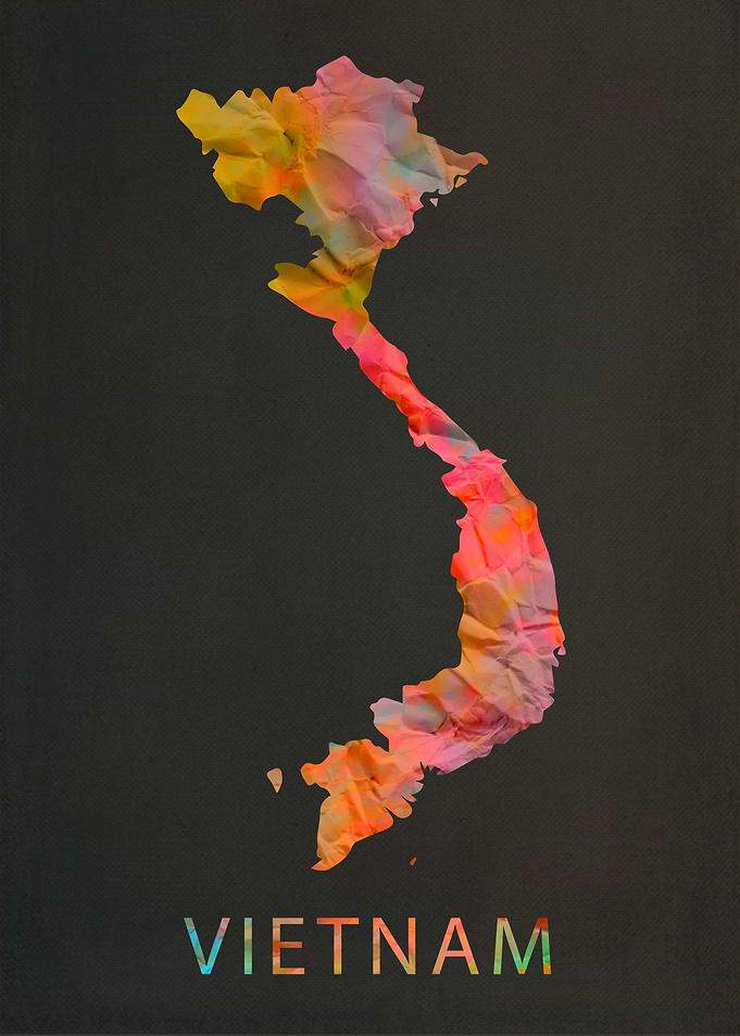 Vietnam Tie Dye Map